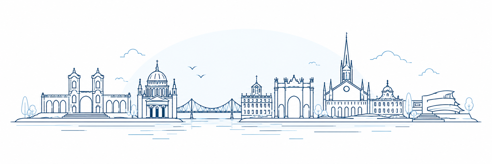 Illustrierte Skyline von Potsdam