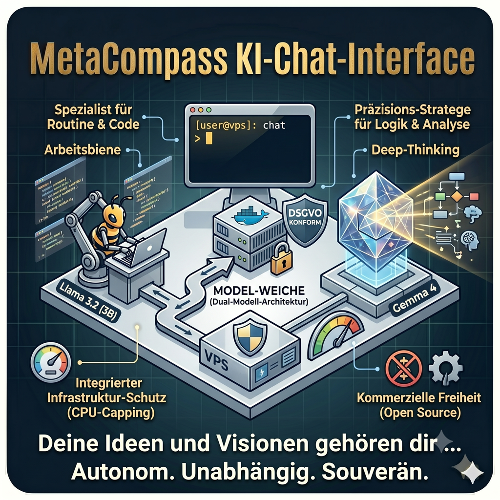 MetaCompass KI-Chat-Interface Infografik