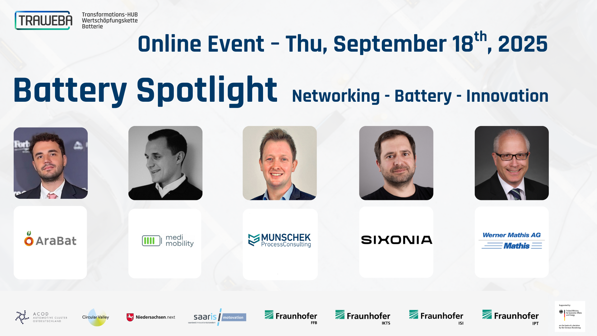 Battery Spotlight Speaker Line up vom 10. July 2025