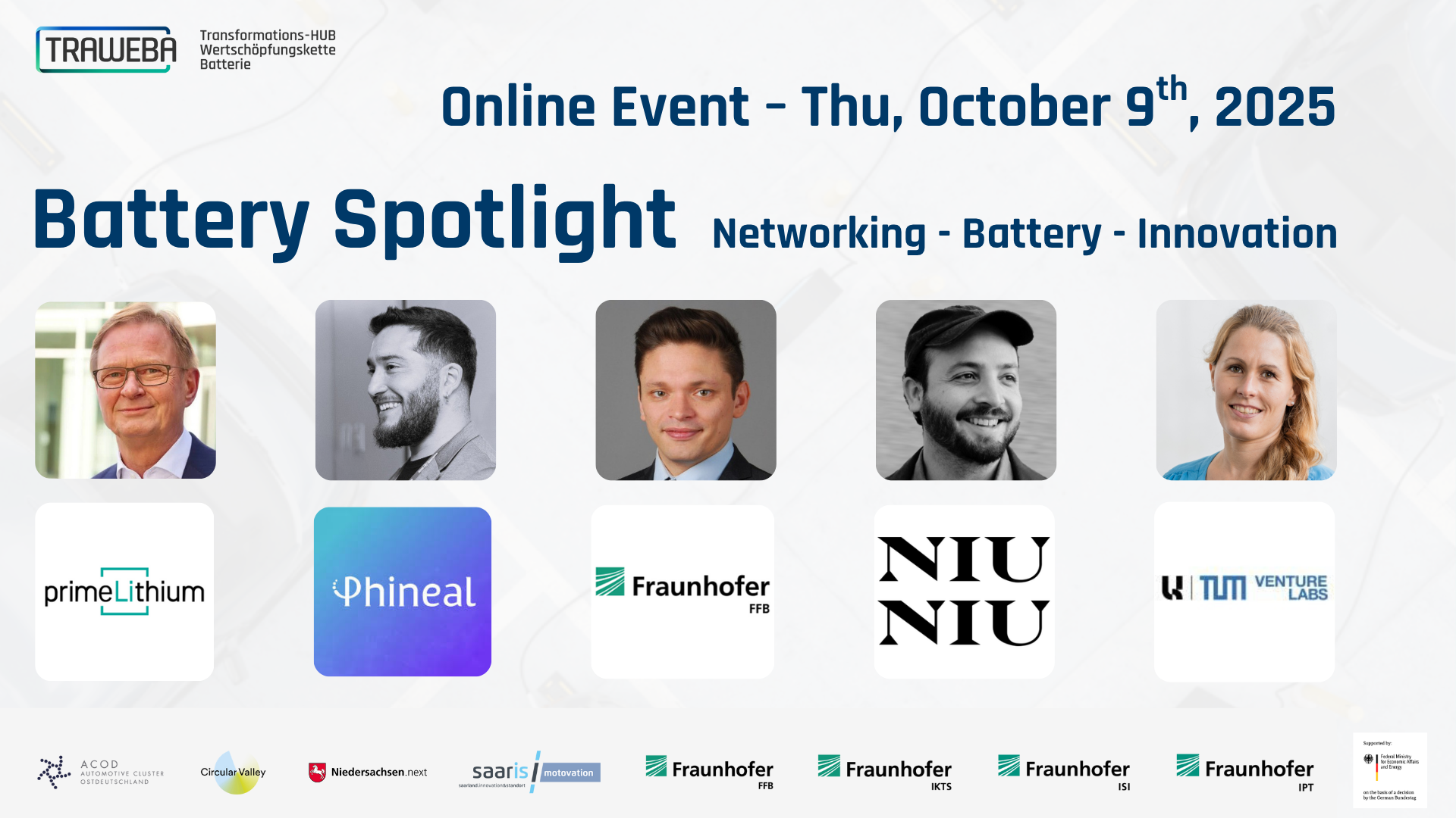 Battery Spotlight Speaker Line up vom 10. July 2025